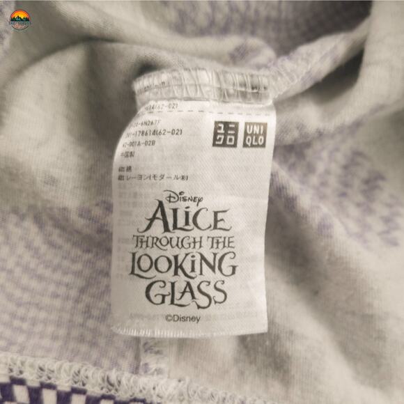 Uniqlo UT Disney Alice In Wonderland T-Shirt Purple White Short Sleeve Women's M - Picture 8 of 8